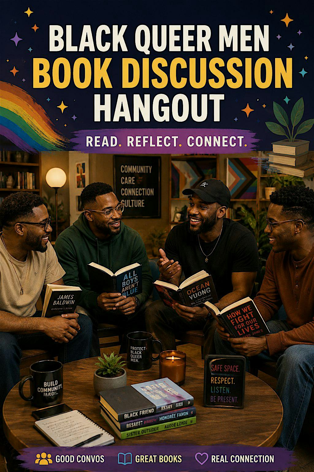 Black Queer Men Hangouts (30+) : Book Discussion & Games